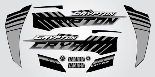 Calcos Yamaha Crypton 2021 Moto Gris Version Black