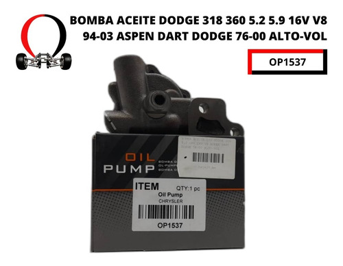 Bomba Aceite Dodge Aspen Dart Dodge 76-00