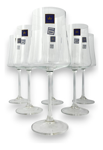 Jogo 06 Taças Xtra 360ml Vinho Branco Tinto Cristal Bohemia