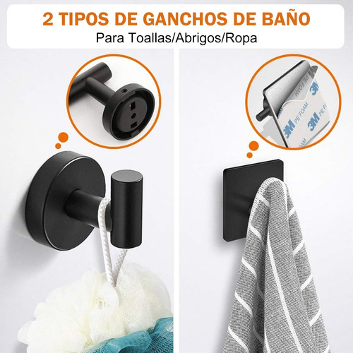 Set De 5 Accesorios Para Baño Acero Inoxidable