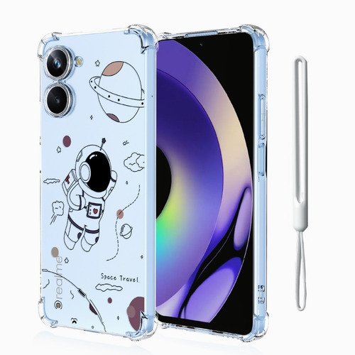 Rudo Uso Silicona Funda Para Oppo Realme + Cordón