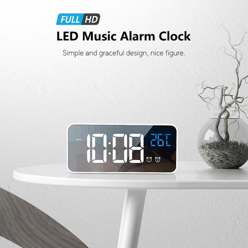 Despertador Led: Termómetro, 2 Alarmas, Carga Usb