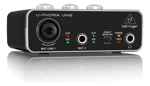 Interface De Áudio Behringer U-phoria Um2 Preta