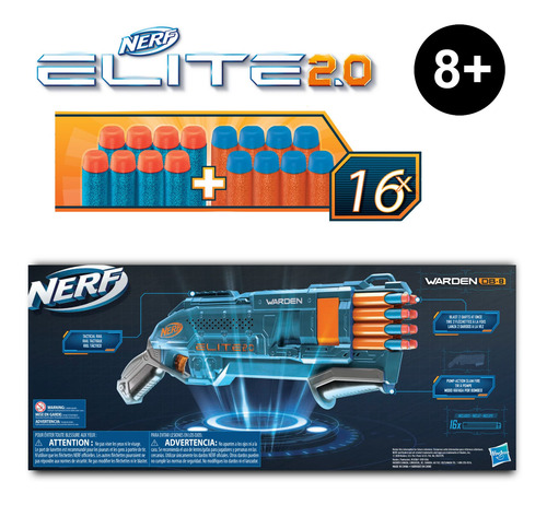 Nerf Elite 2.0 Lançador De Dardos Duplos Warden Db-8 Hasbro