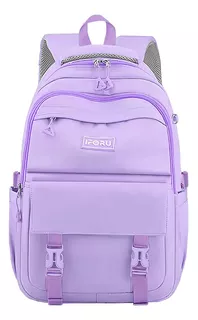 Mochila escolar Iforu Antirrobo Mochila-07N color violeta oscuro diseño liso 30L