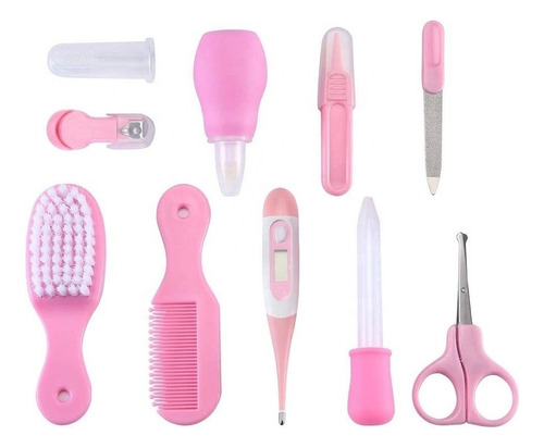 Kit Para Bebe 10 Piezas - Unidad  Color Rosado