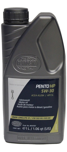 Aceite De Motor 100% Sintetico Pentosin 5w-30 1 Lt 8043107