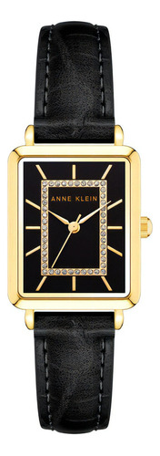 Reloj Mujer Anne Klein Correa De Piel 24 Mm Ak/3820gpbk Color de la correa Negro Color del bisel Dorado Color del fondo Negro