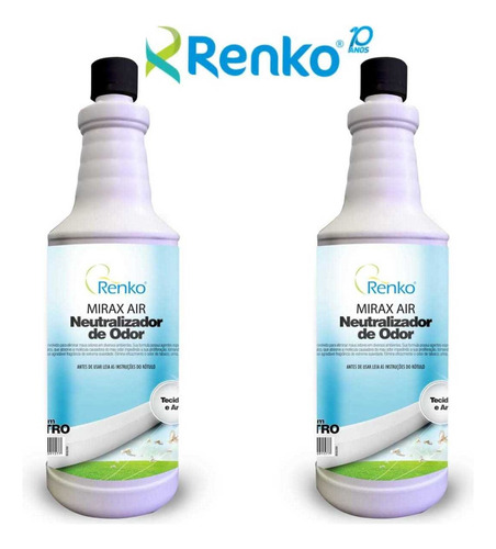 2 Mirax Air Neutralizador De Odor 1 Litro Renko Ar E Tecidos