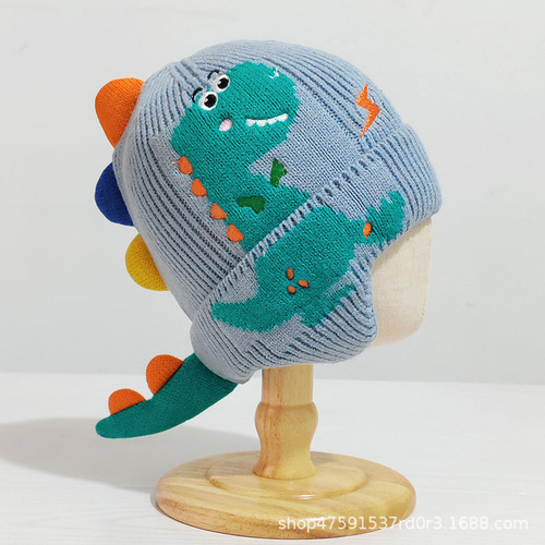 Gorro De Punto Cálido De Dinosaurio Para Bebé De Invierno