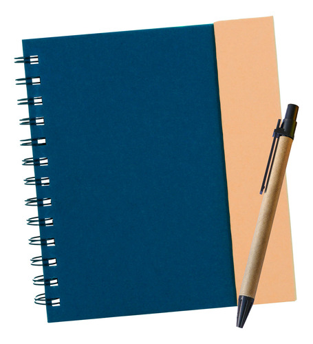 Libreta Ecologica Con Notas Block Boligrafo 70 Hojas Rayadas Color Azul