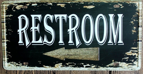 Imagen 2 de 3 de Chapa Patente Relieve Deco Vintage Baño Bar Resto Cerveceria