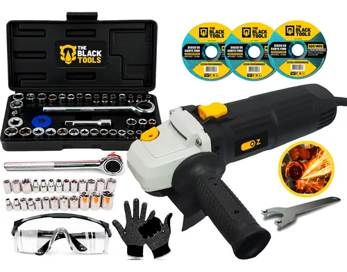 Esmerilhadeira Lixadeira Profissional 127v + Kit Soquetes Amarelo 127v