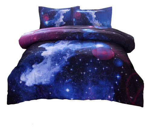 A Nice Night Juego De Ropa De Cama Con Diseño De Galaxia,