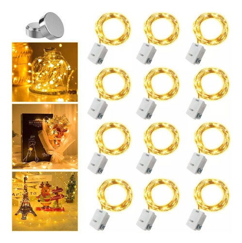 12 Cadena De Luces Led Decorativas Luces Con Pilas