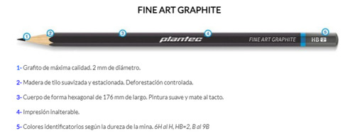 Combo X3 Lapiz Grafito 8b Plantec Arquitectura Dibujo Planos