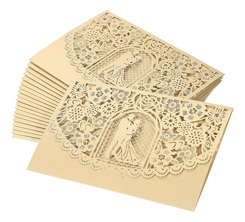 Imagem 2 de 9 de 20 Pçs/set Casamento Convite Cartão Capa Pérola Papel Laser