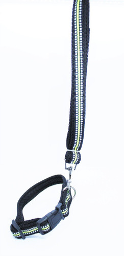 Collar Con Correa Neon Para Perro Grandes Paseos Nocturnos