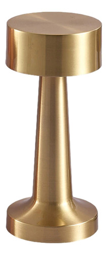 Lámpara Velador Led Recargable Usb Tácil Dimmer Metal Bar Dorado