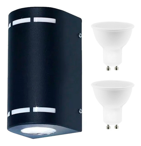 Aplique Bidireccional Metal Exterior Semicilindro +dicro Led