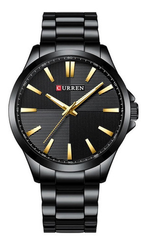 Reloj analógico Curren 8322 para hombre, negro y dorado