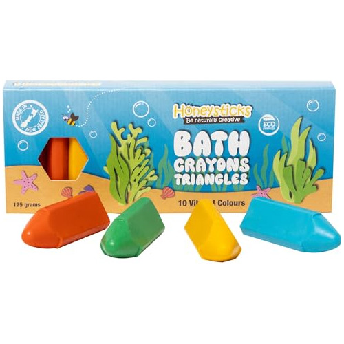 Triangular Bath Crayons For Toddlers & Kids (10 Pk) - N...