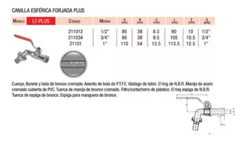 Grifo Esférica 1 Pulgada De Palanca Bronce Cromado