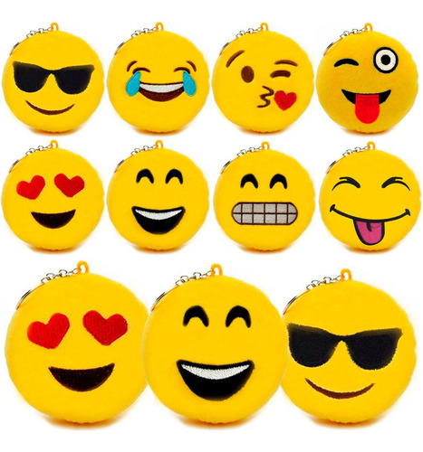 Kit Com 12 Chaveiros Whatsapp Emoticon Plush