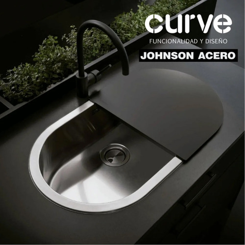 Imagen 4 de 8 de Bacha Simple Cocina Johnson Curve Si77 A Antirrebalse Apoyar
