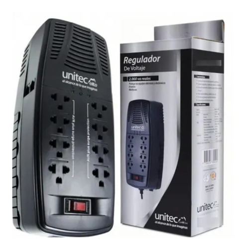 Regulador De Voltaje Automático Unitec 8 Tomas 2000va /1000w