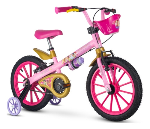 Bicicleta Infantil Nathor Aro 16 Princesas Rosa 3 A 5 Anos
