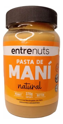 comprar Pasta Mani Natural Entrenuts Sin Azucar Sin Tacc 370g Vegana