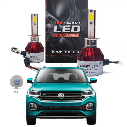 Par Lampada Led Smart Farol Alto Não Acusa Painel Vw T-cross