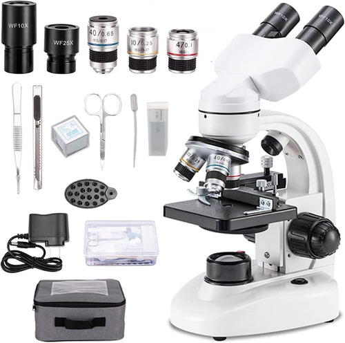 Bogrinuo Microscopio Binocular Compuesto, Wf10x Y Wf25x