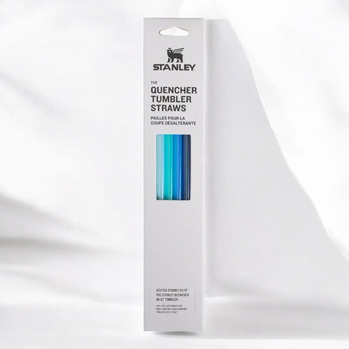 Set 4 Pack Popotes Stanley Quencher 40 Oz. Tumbler Straws Blues
