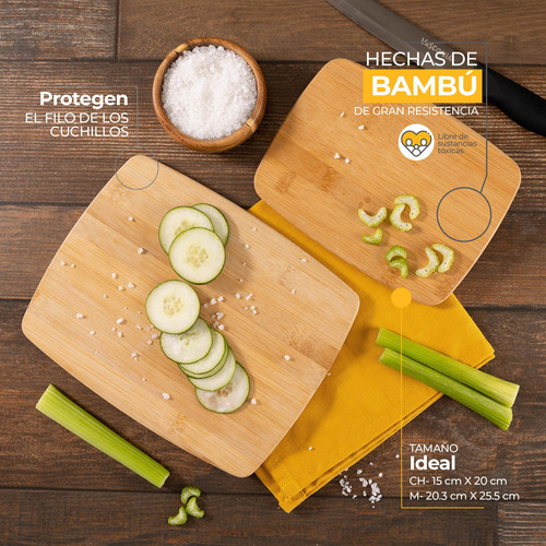 Tábuas De Cortar Bambu Essenciais 2 Peças