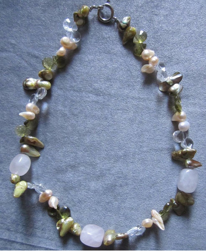 Collar De Piedras Y Perlas Naturales