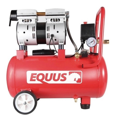Compresor De Aire 1hp 24 Litros Sin Aceite Premium Equus Color Rojo Fase eléctrica Monofásica Frecuencia 50 Hz