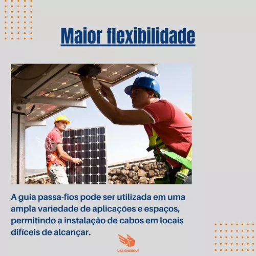 Guia Passa Fio Sonda Pvc Alma De Aço Profissional 30m Vonder