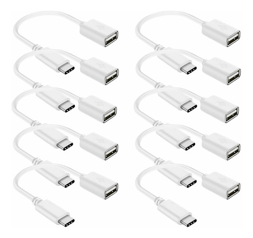 Kit 10 Adaptador Otg Tipo C Macho Usb Femea Atacado Revenda