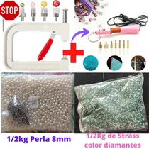 Comprar Maquina Remachadora De Perlas +aplicador Strass Kit Completo