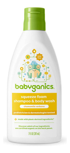 Babyganics, Squeeze & Espuma, Champ + Lavado De Cuerpo, Camo