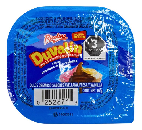 Duvalin 144 Pz Avellana Fresa Vainilla Ricolino