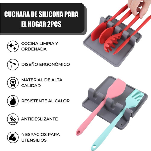 Soporte De Silicona Para Utensilios De Cocina De 2 Piezas