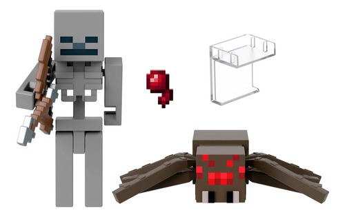 Boneco Minecraft Jockey De Aranha E Esqueleto - Mattel