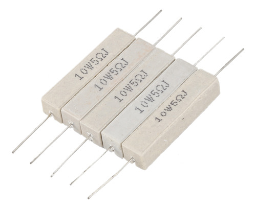 Resistores De Cemento Cerámico Bobinados, 5 Ohmios, 10 W, 5%