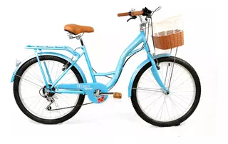 Bicicleta De Paseo Heben Florencia 6v Aro 24 Turquesa