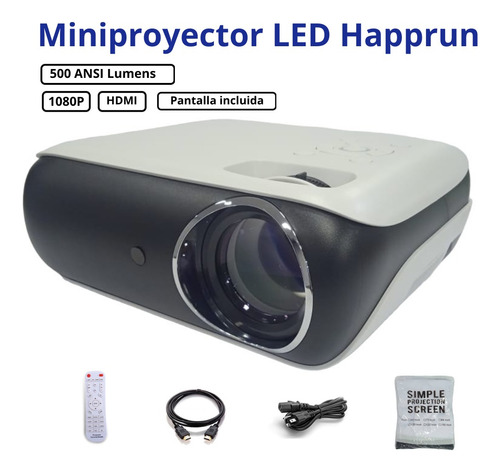 Proyector Happrun 500 Ansi Lumens Hdmi Video Beam Xpx