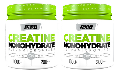 Star Nutrition X2 Creatina Monohidrato Suplemento 1000gr 3c