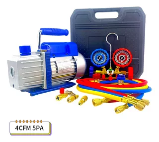 4cfm 1/3hp Bomba De Vacío + Manómetro R134a/r22/r410a/r404a